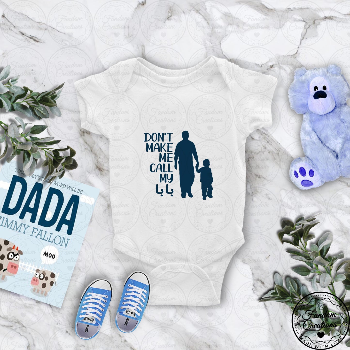 Don't Make Me Call My Baba Arabic 100% Cotton Onesie