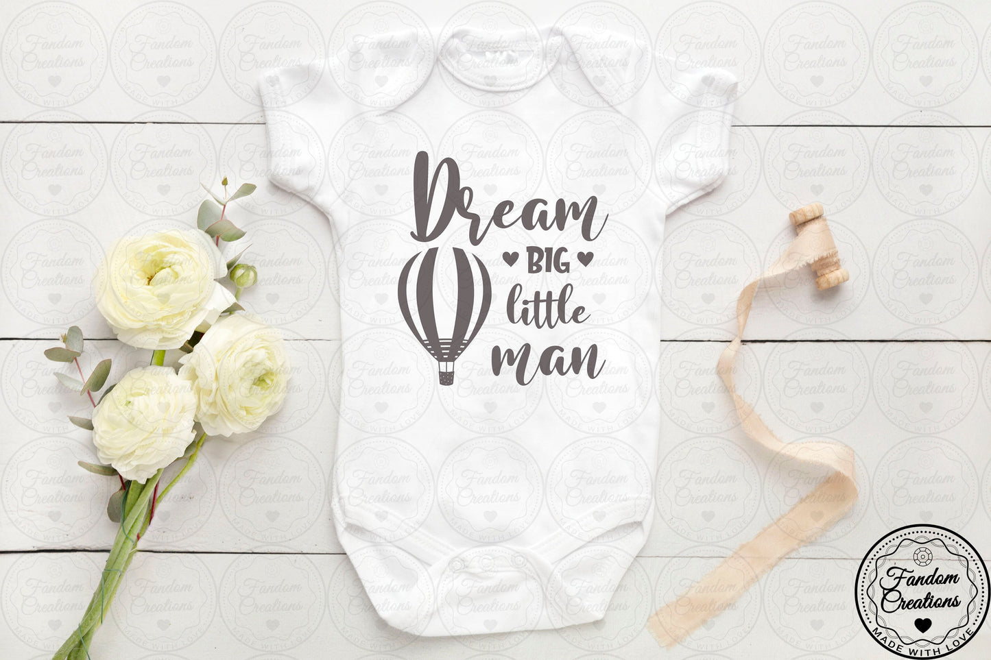 Dream Big Little Man Custom 100% Cotton Onesie