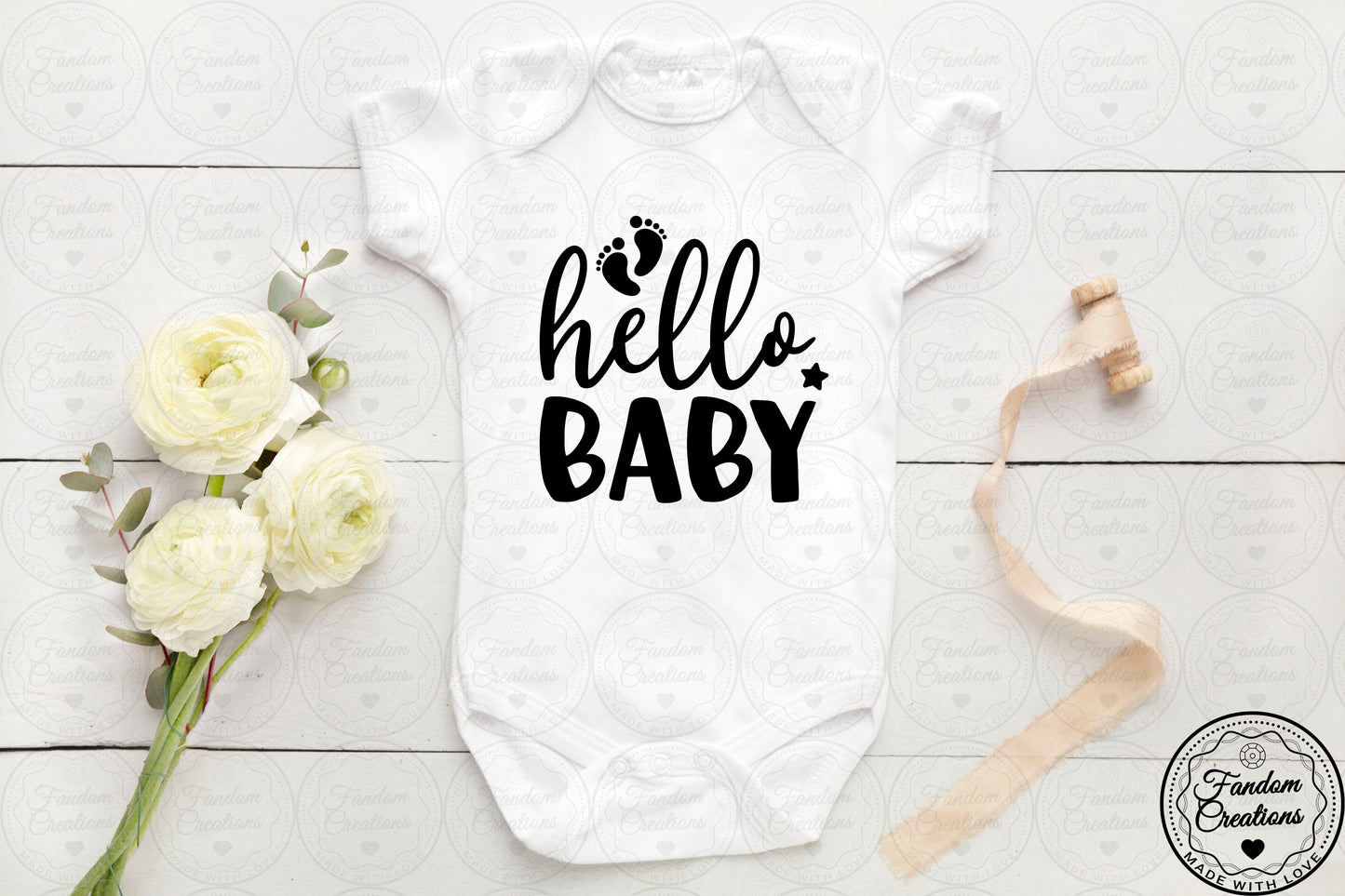 Hello Baby! 100% Cotton Custom Onesie