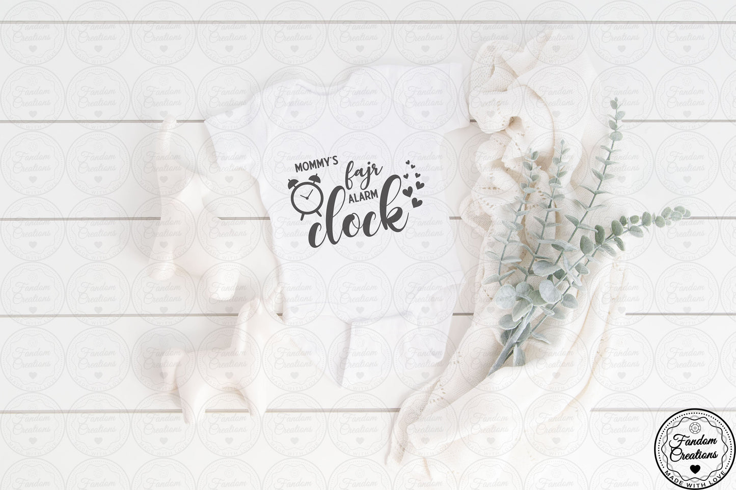 Mommy's Fajr Alarm Clock 100% Cotton Custom Funny Arabic Baby Onesie