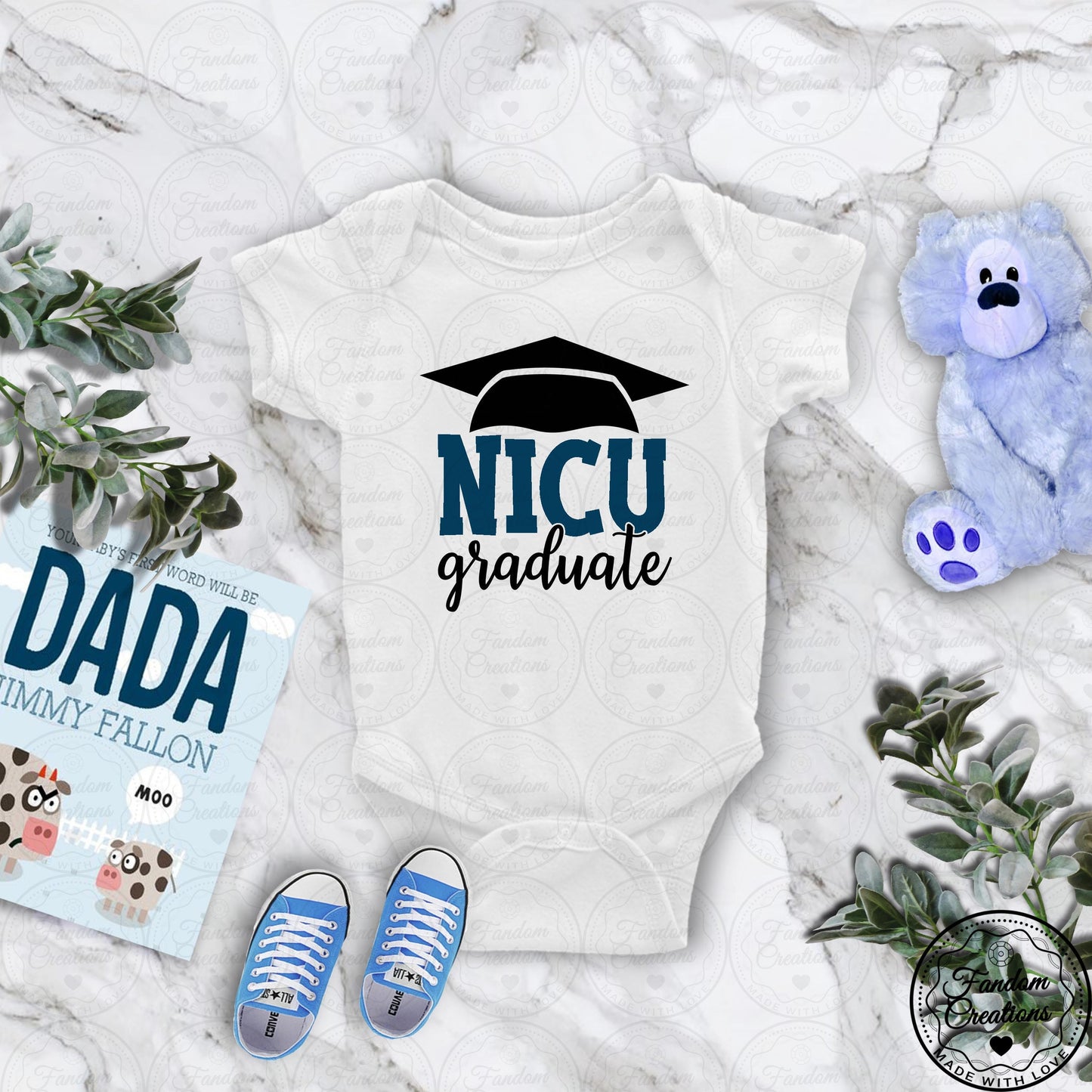 NICU Graduate Version 2 Cute 100% Cotton Custom Baby Onesie