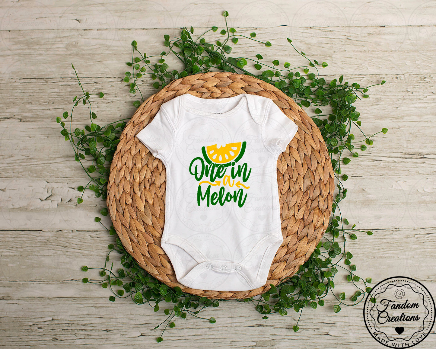 One In A Melon Version 2 Cute 100% Cotton Custom Baby Onesie
