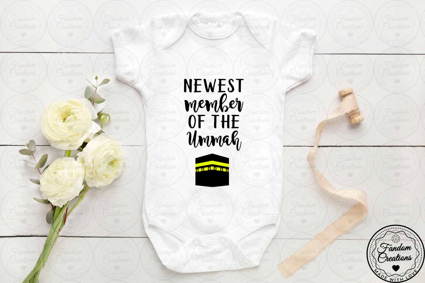 Newest Member Of The Ummah 100% Cotton Custom Arabic Baby Onesie
