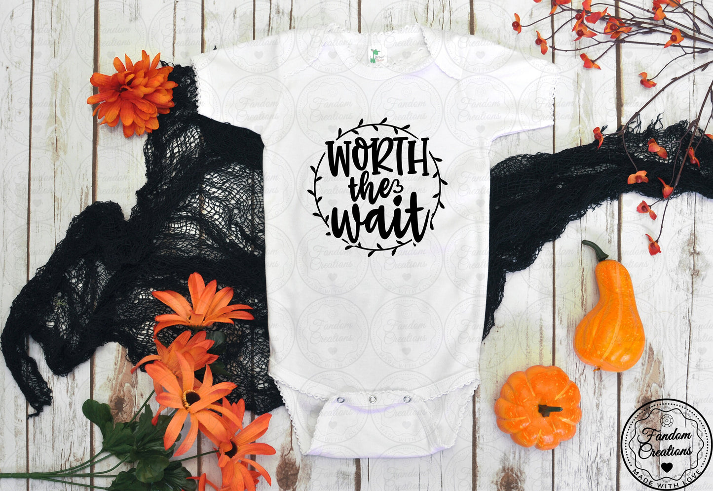 Worth The Wait 100% Cotton Custom Baby Onesie