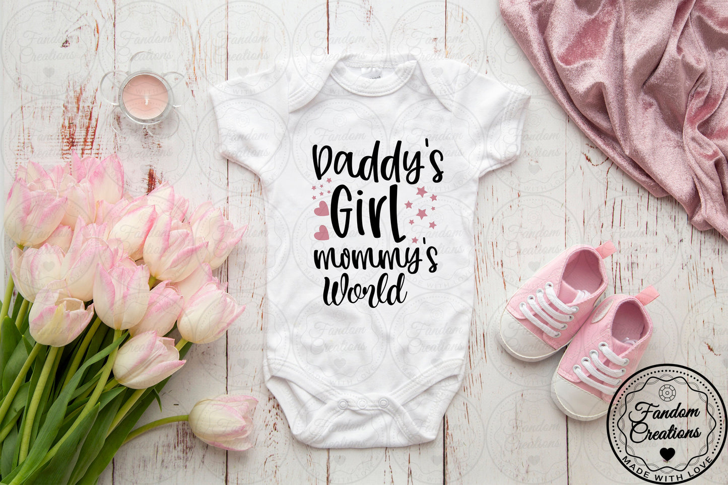 Daddy's Girl Mommy's World 100% Cotton Onesie