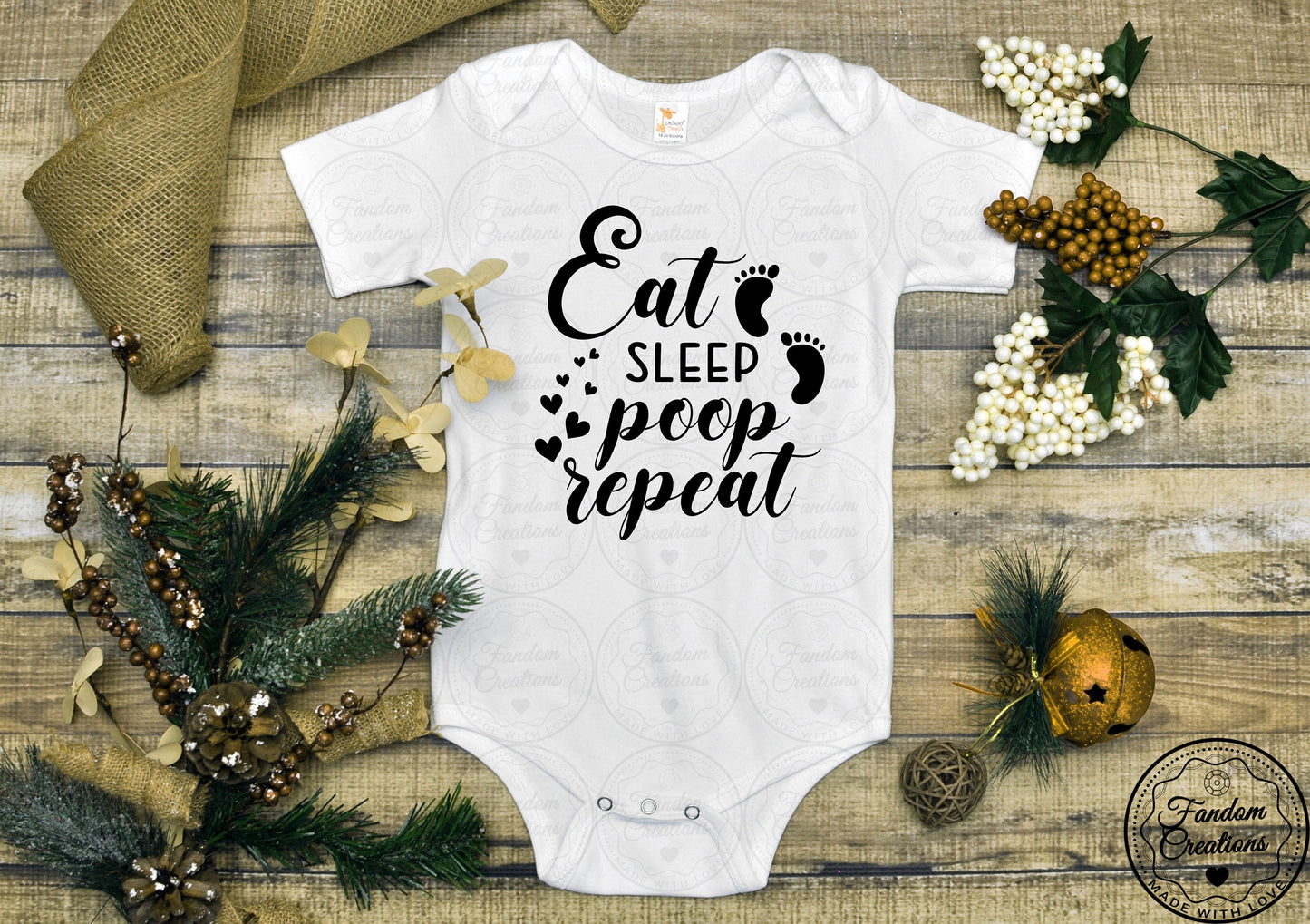 Eat Sleep Poop Repeat 100% Cotton Custom Onesie