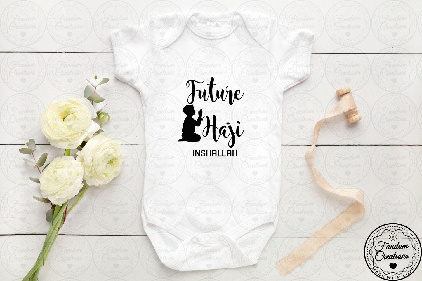 Future Haji InshAllah Arabic 100% Cotton Custom Muslim Onesie