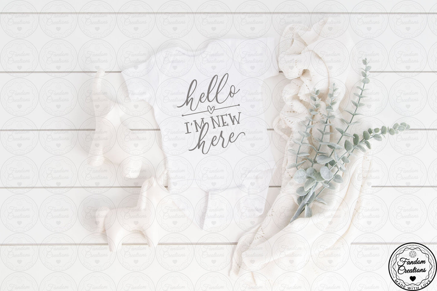 Hello I'm New Here Version 2 Onesie 100% Cotton