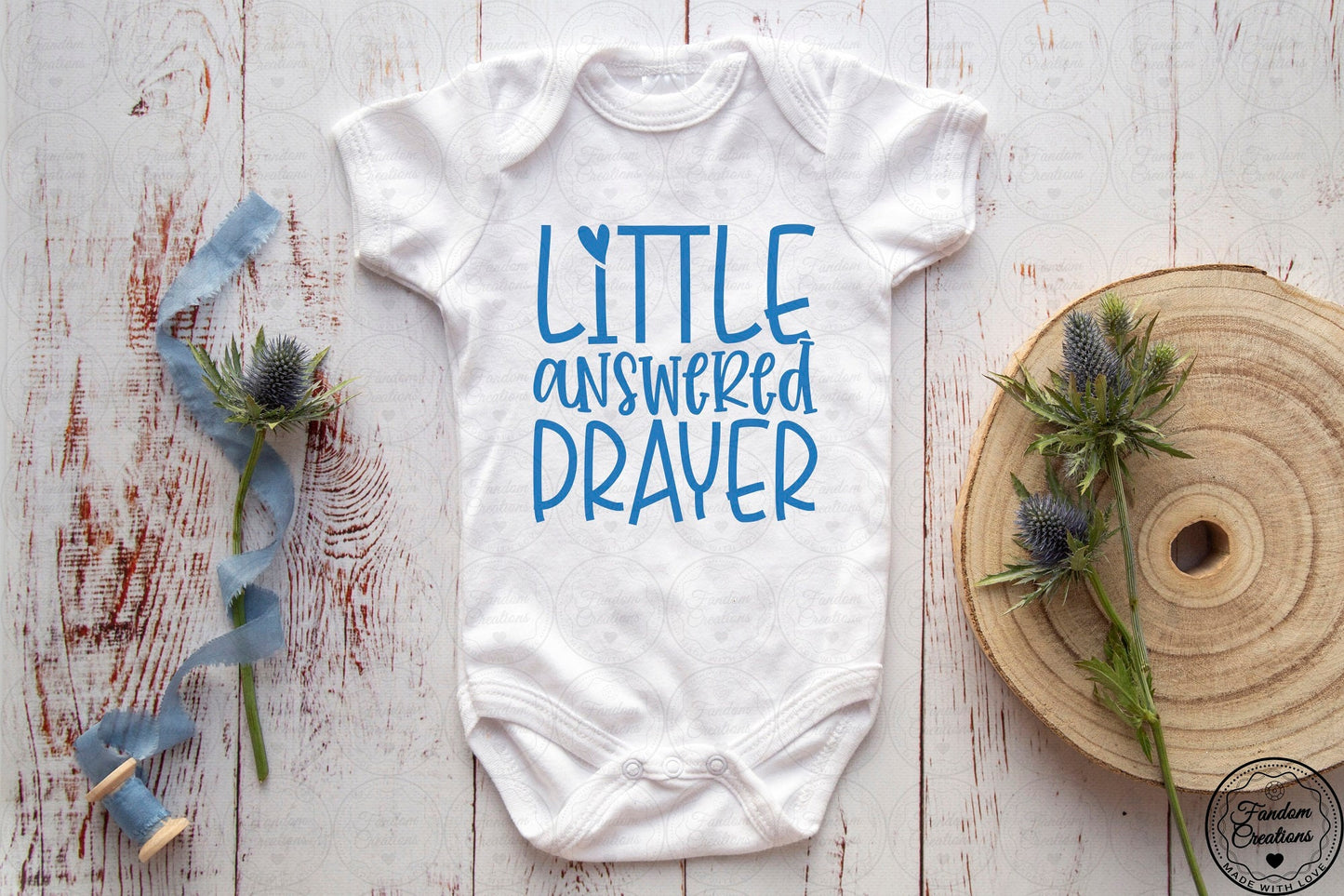 Little Answered Prayer Version 2 Custom 100% Cotton Baby Onesie