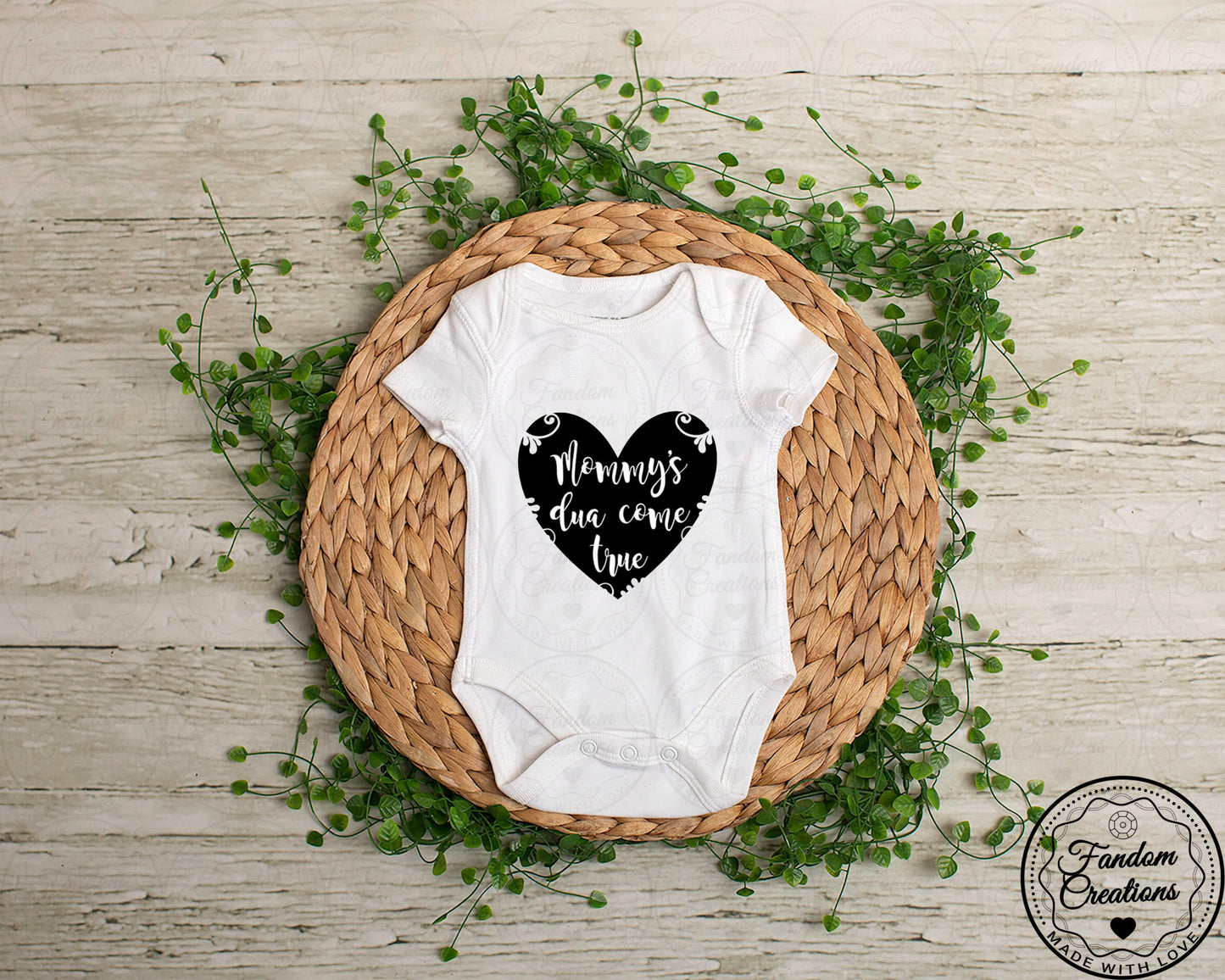 Mommy's Dua Come True 100% Cotton Custom Arabic Baby Onesie