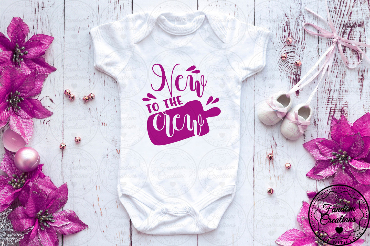 New To The Crew Version 3 Cute 100% Cotton Custom Baby Onesie