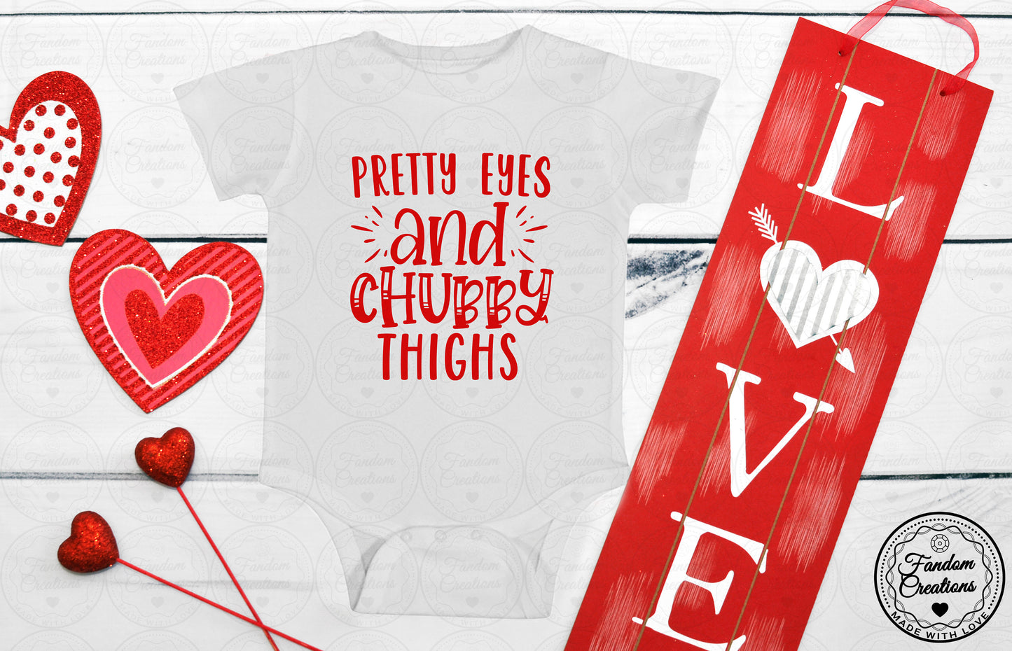 Pretty Eyes And Chubby Thighs 100% Cotton Custom Baby Onesie