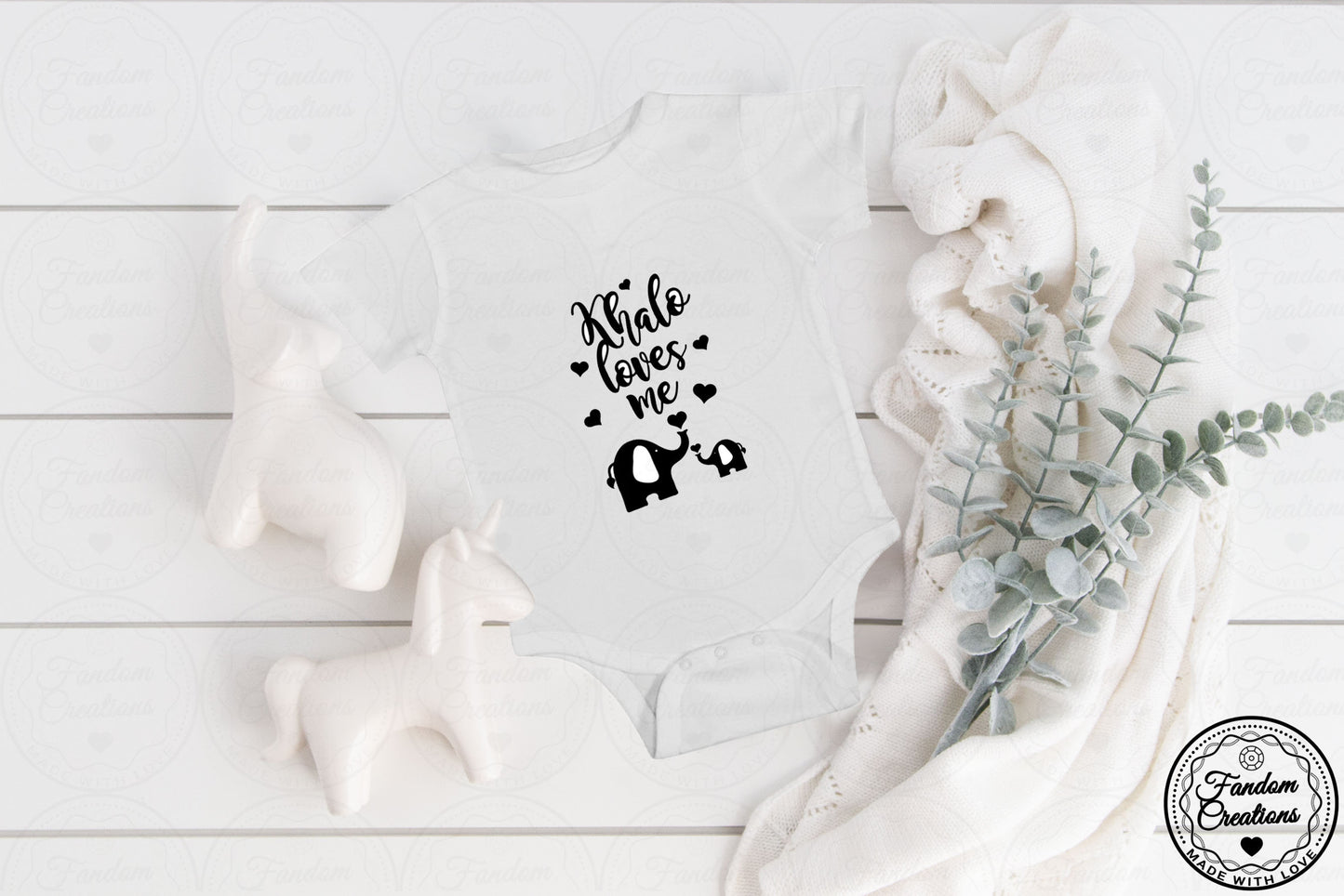 Khalo Loves Me 100% Cotton Custom Arabic Onesie
