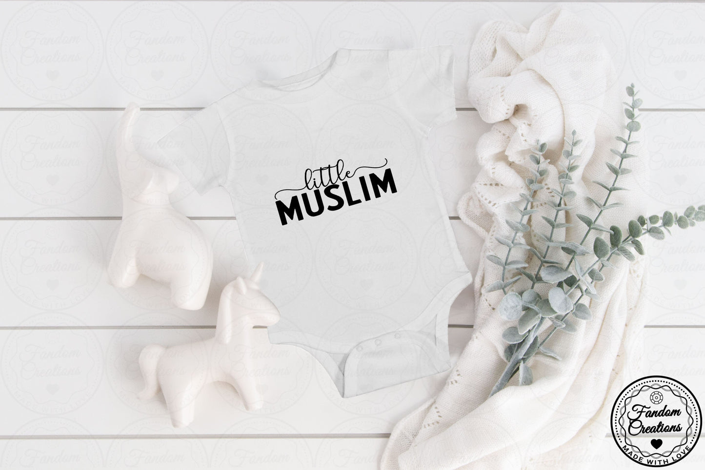 Little Muslim 100% Cotton Arabic Custom Baby Onesie