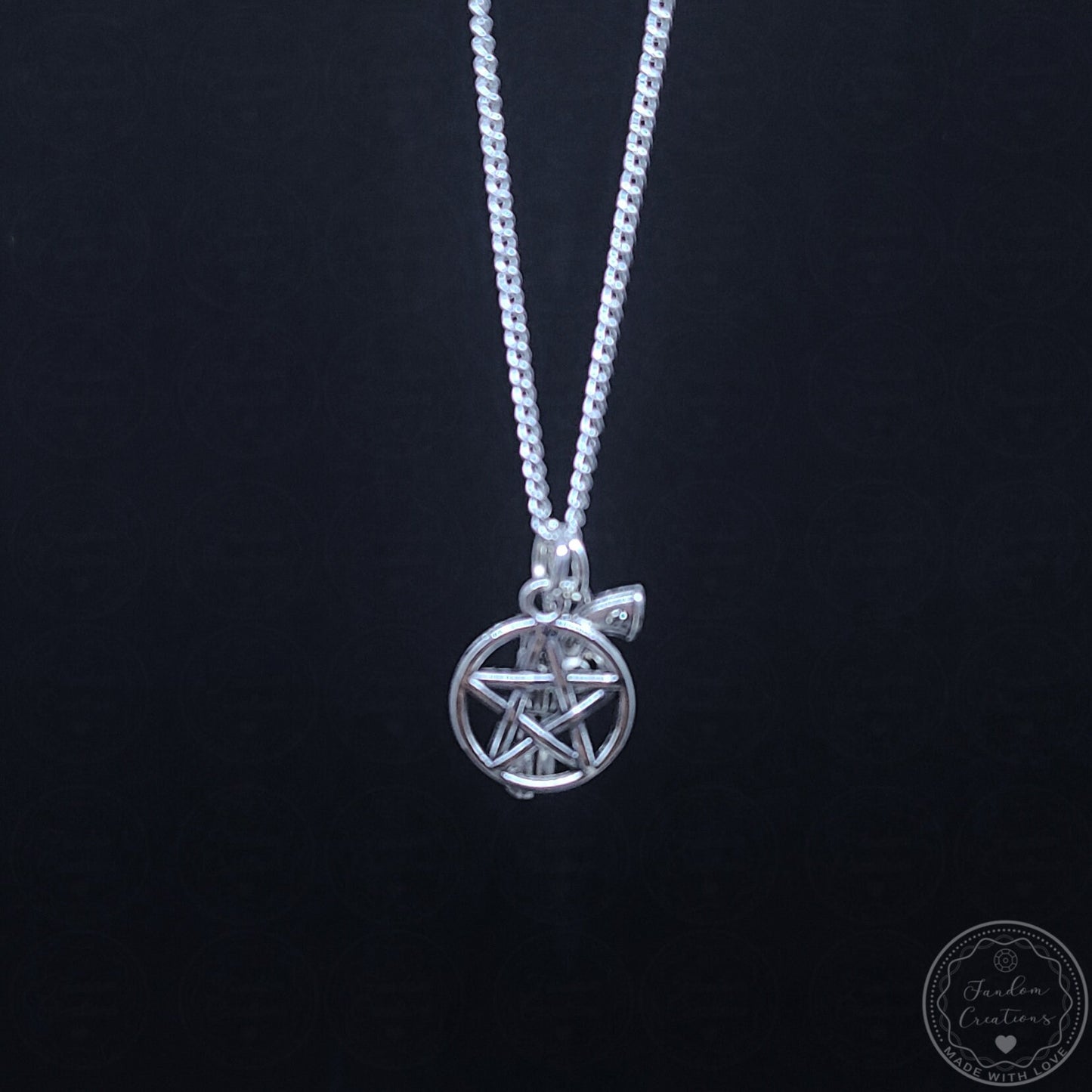 Pentagram Gun Supernatural Necklace