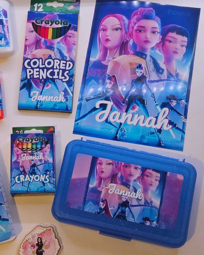 Personalized Back to School Supply Bundle | Custom Name & Theme | Kids School Supplies with Poster & Labels