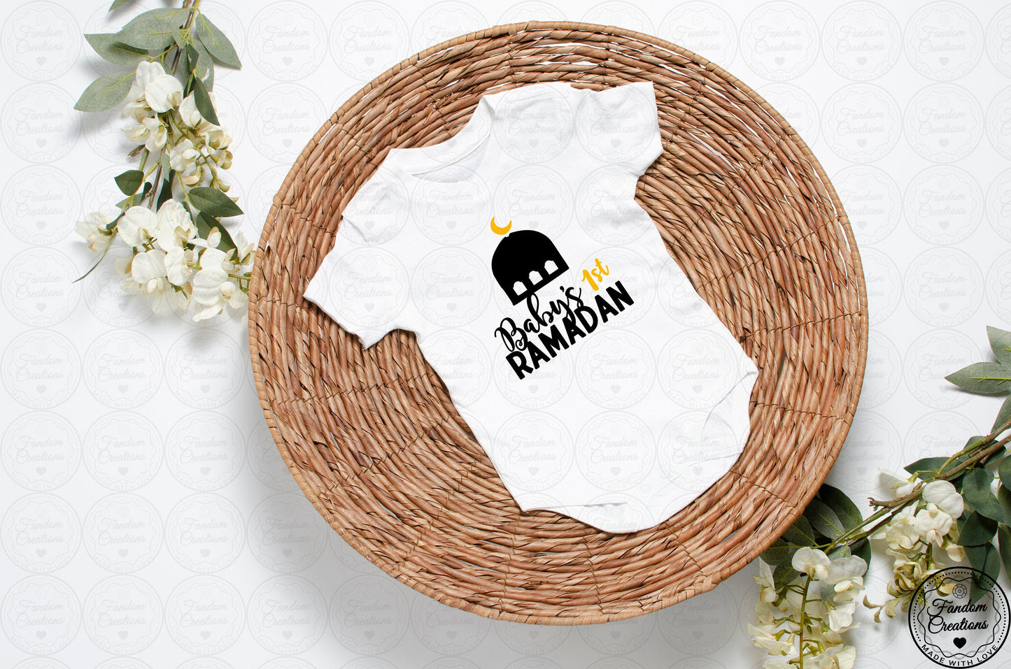 Custom Baby's 1st Ramadan Arabic 100% Cotton Onesie