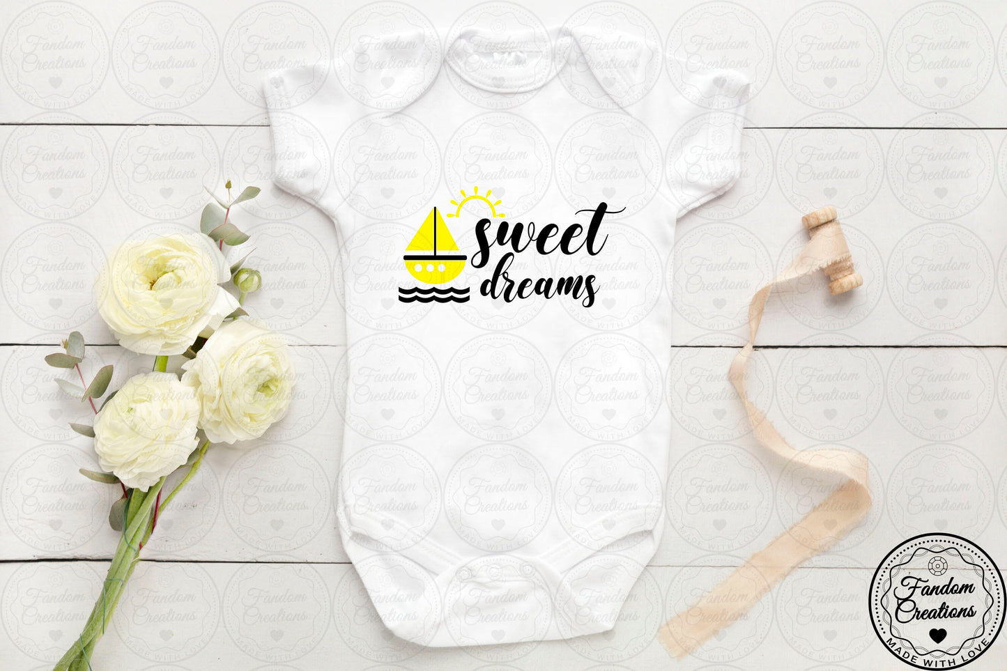 Sweet Dreams 100% Cotton Custom Baby Onesie