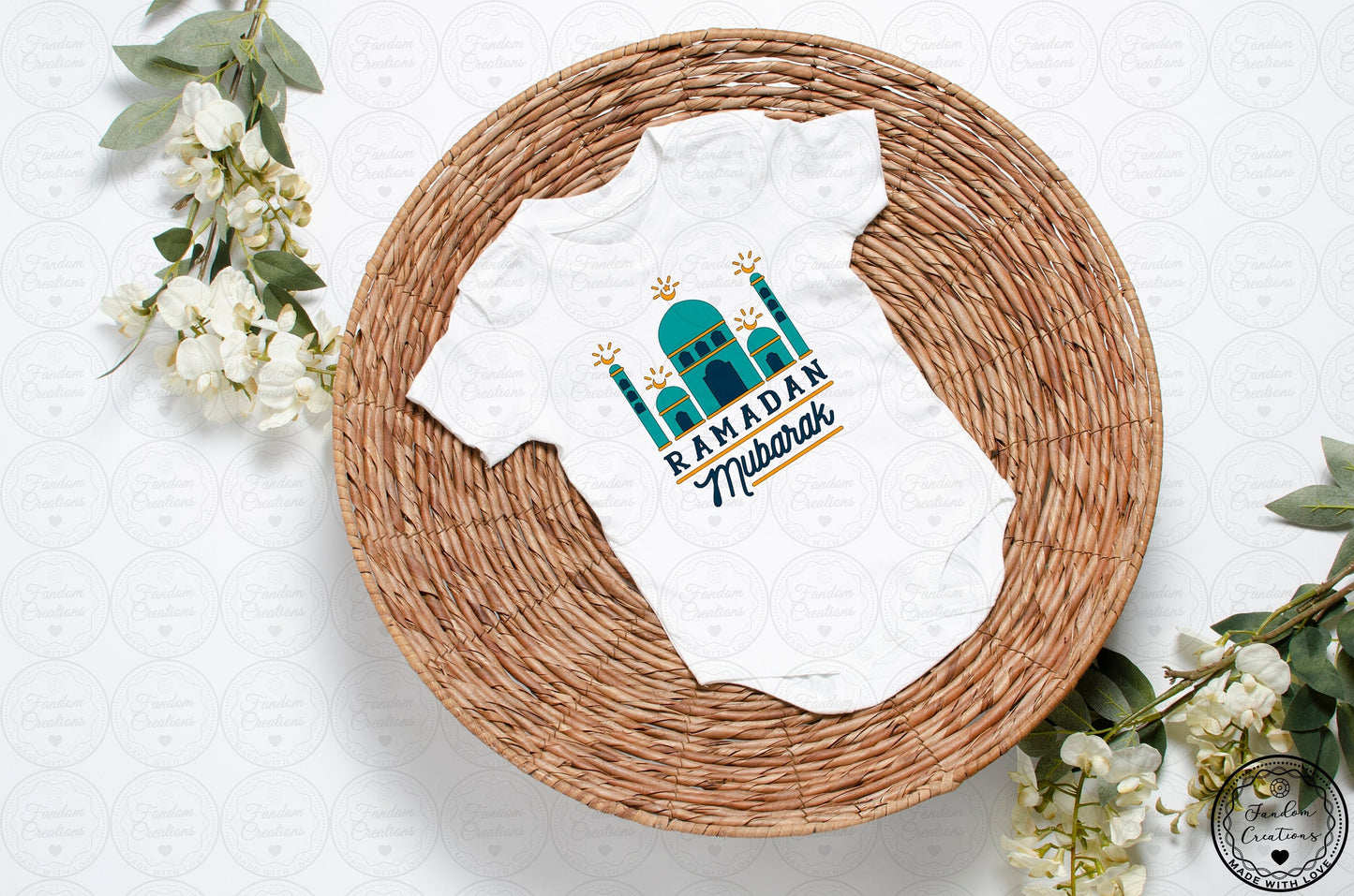 Ramadan Mubarak 100% Cotton Custom Arabic Baby Onesie