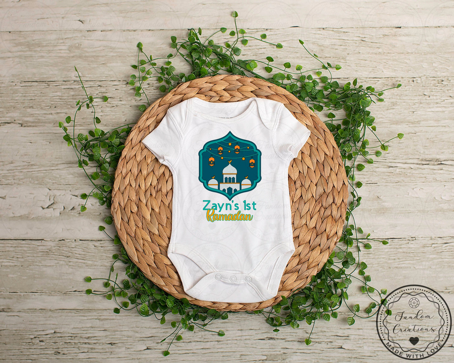 Baby's First Ramadan 100% Cotton Custom Arabic Baby Onesie