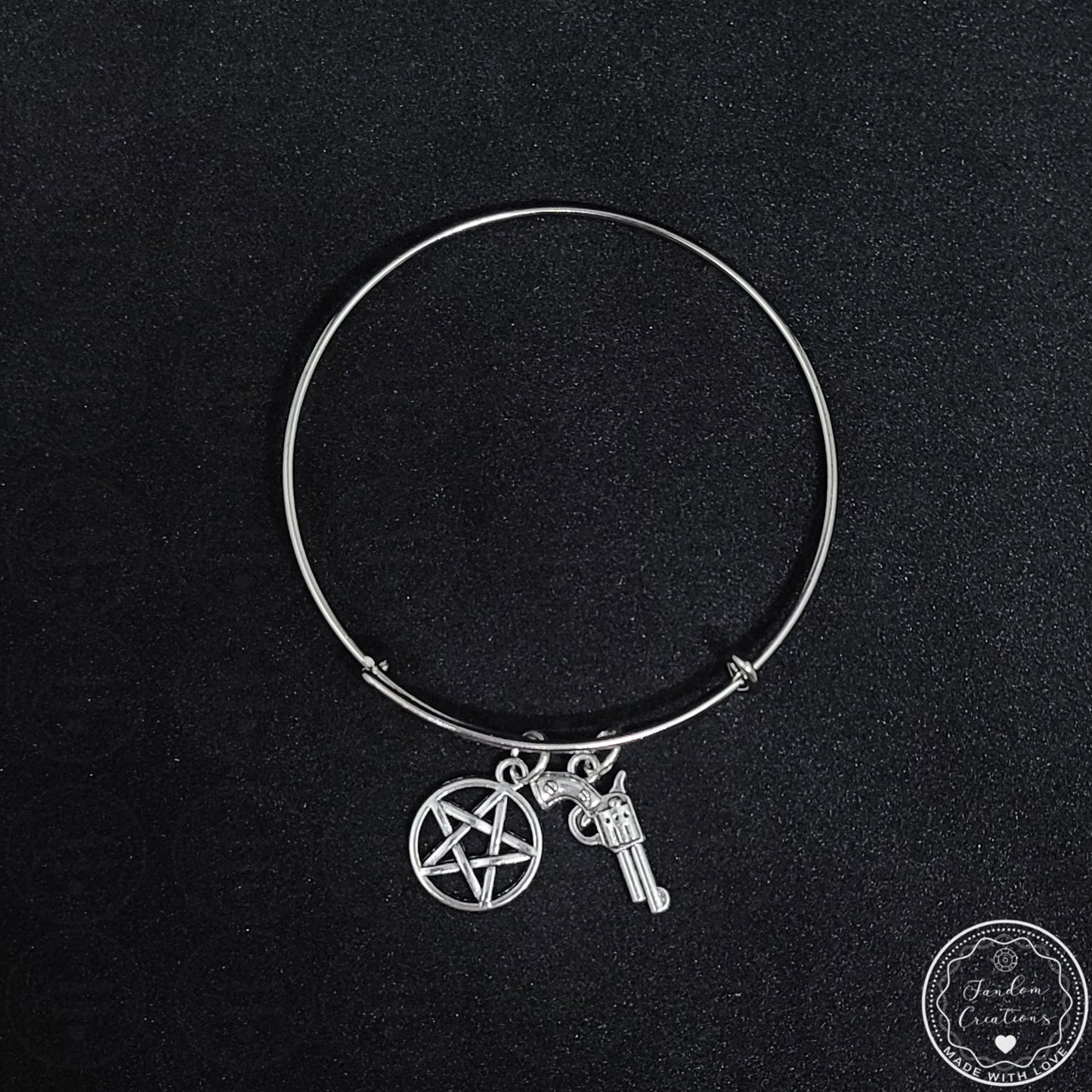 Adjustable Pentagram Gun Supernatural Bangle Bracelet