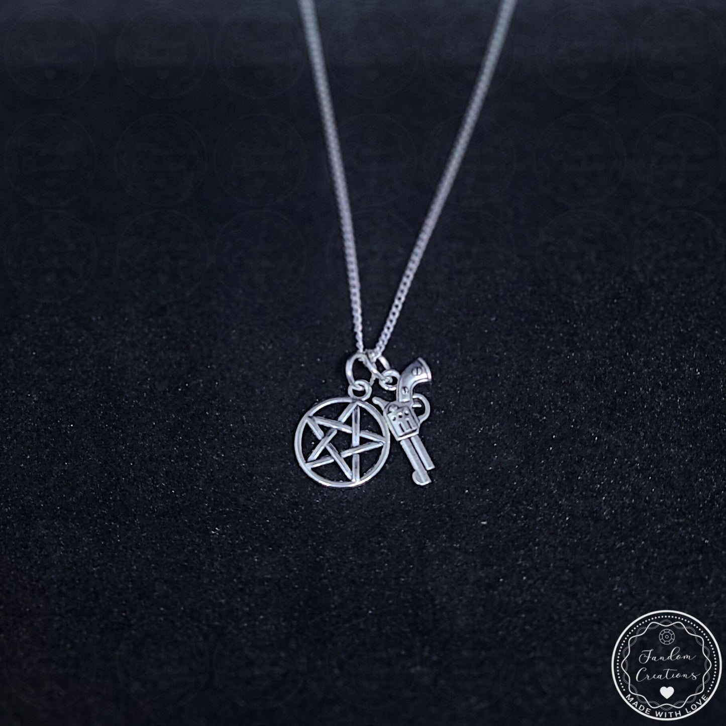 Pentagram Gun Supernatural Necklace